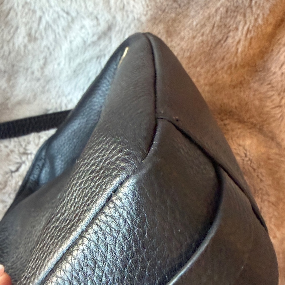 Thacker Shay Leather Camera Crossbody Bag Black Pebble Gold Hardware - Picture 8 of 16